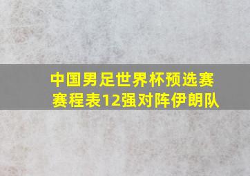 中国男足世界杯预选赛赛程表12强对阵伊朗队