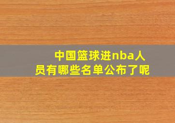 中国篮球进nba人员有哪些名单公布了呢