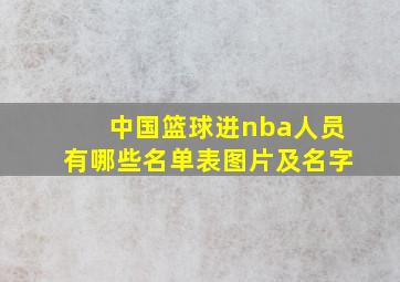 中国篮球进nba人员有哪些名单表图片及名字