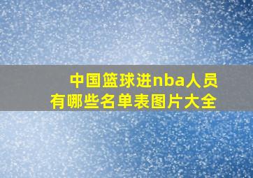 中国篮球进nba人员有哪些名单表图片大全