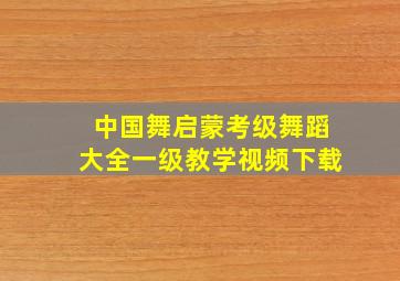 中国舞启蒙考级舞蹈大全一级教学视频下载