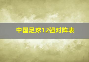 中国足球12强对阵表