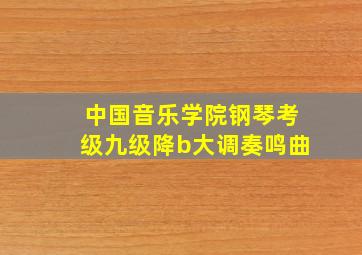 中国音乐学院钢琴考级九级降b大调奏鸣曲