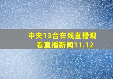 中央13台在线直播观看直播新闻11.12