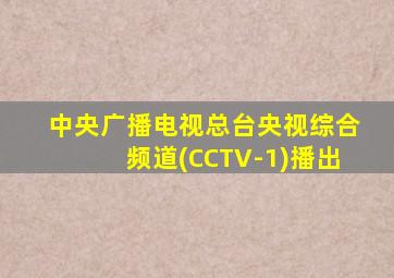 中央广播电视总台央视综合频道(CCTV-1)播出