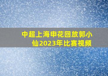 中超上海申花回放郭小仙2023年比赛视频