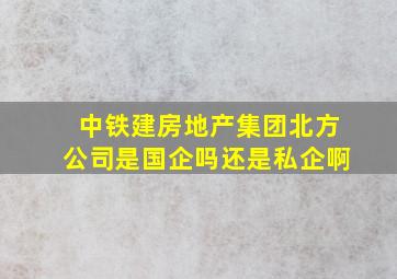 中铁建房地产集团北方公司是国企吗还是私企啊