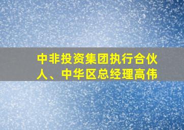 中非投资集团执行合伙人、中华区总经理高伟