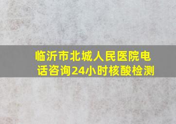 临沂市北城人民医院电话咨询24小时核酸检测