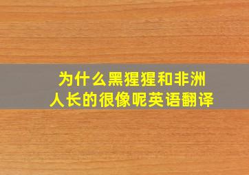 为什么黑猩猩和非洲人长的很像呢英语翻译