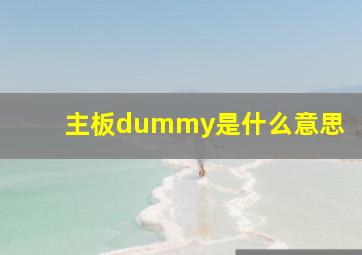 主板dummy是什么意思