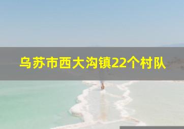 乌苏市西大沟镇22个村队