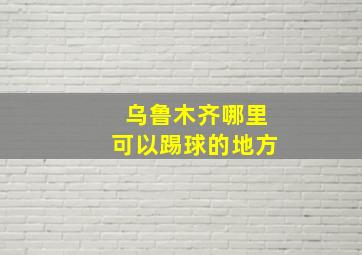 乌鲁木齐哪里可以踢球的地方