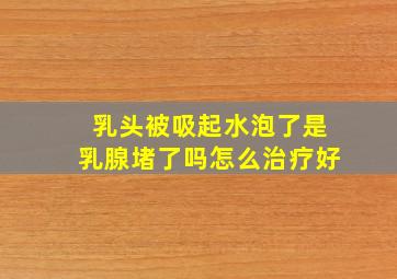 乳头被吸起水泡了是乳腺堵了吗怎么治疗好