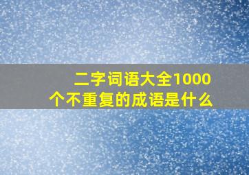 二字词语大全1000个不重复的成语是什么