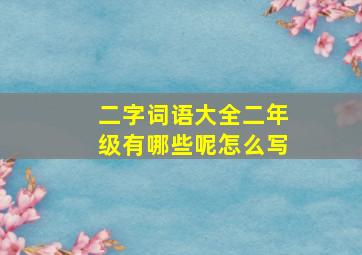 二字词语大全二年级有哪些呢怎么写