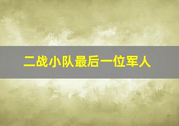 二战小队最后一位军人