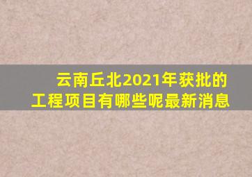 云南丘北2021年获批的工程项目有哪些呢最新消息