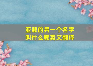 亚瑟的另一个名字叫什么呢英文翻译