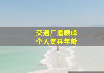 交通广播顾峰个人资料年龄