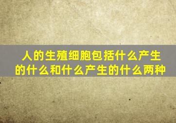 人的生殖细胞包括什么产生的什么和什么产生的什么两种