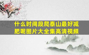 什么时间段爬泰山最好减肥呢图片大全集高清视频