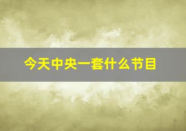 今天中央一套什么节目