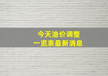 今天油价调整一览表最新消息