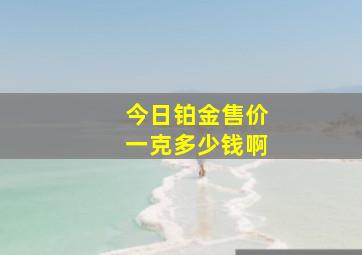 今日铂金售价一克多少钱啊