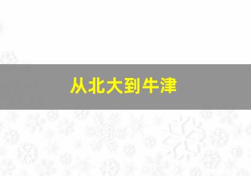 从北大到牛津