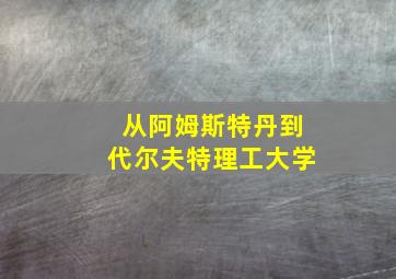 从阿姆斯特丹到代尔夫特理工大学