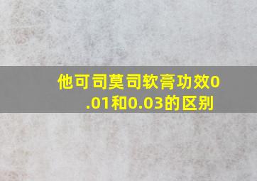 他可司莫司软膏功效0.01和0.03的区别