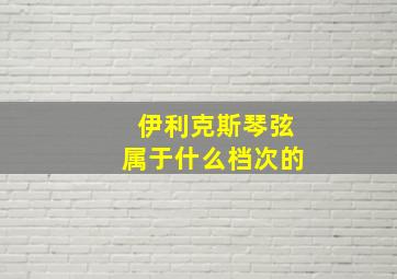 伊利克斯琴弦属于什么档次的