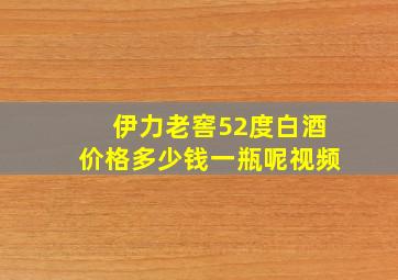 伊力老窖52度白酒价格多少钱一瓶呢视频