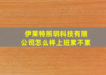 伊莱特照明科技有限公司怎么样上班累不累