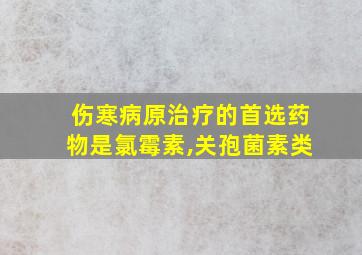 伤寒病原治疗的首选药物是氯霉素,关孢菌素类