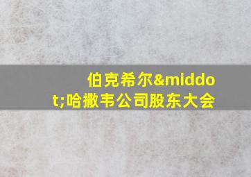 伯克希尔·哈撒韦公司股东大会