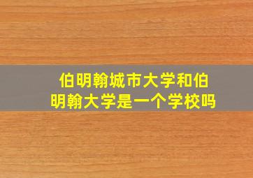 伯明翰城市大学和伯明翰大学是一个学校吗