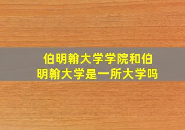 伯明翰大学学院和伯明翰大学是一所大学吗