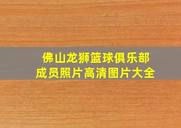 佛山龙狮篮球俱乐部成员照片高清图片大全