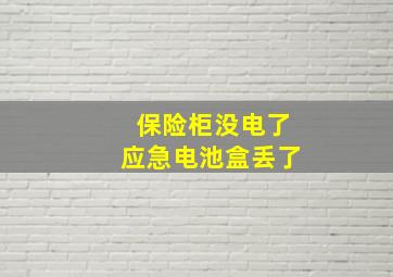 保险柜没电了应急电池盒丢了