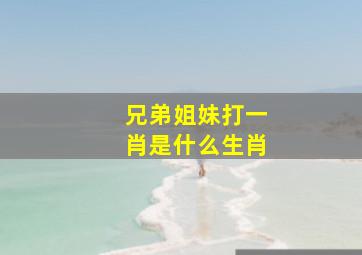 兄弟姐妹打一肖是什么生肖