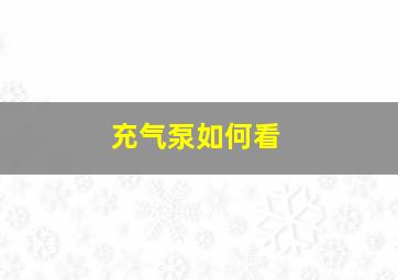 充气泵如何看