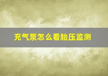 充气泵怎么看胎压监测