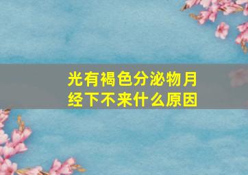 光有褐色分泌物月经下不来什么原因