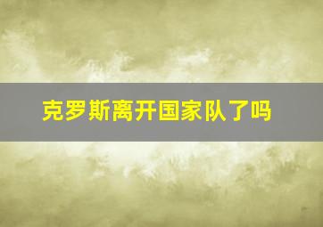 克罗斯离开国家队了吗