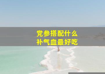 党参搭配什么补气血最好吃