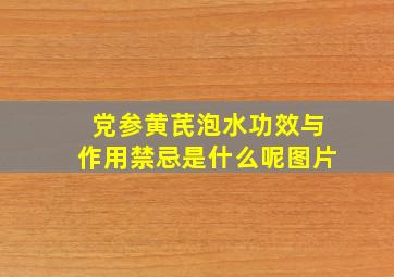 党参黄芪泡水功效与作用禁忌是什么呢图片