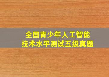 全国青少年人工智能技术水平测试五级真题