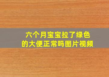 六个月宝宝拉了绿色的大便正常吗图片视频